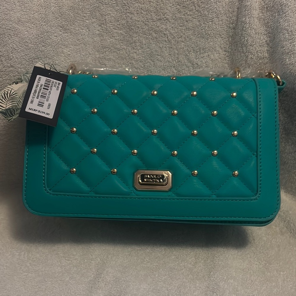 Badgley Mischka Teal Quilted Shoulder Bag
